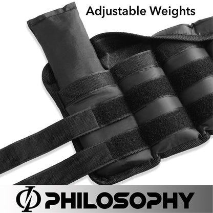 Adjustable Ankle Wrist Weights Pair, Arm Leg Straps Set with Removable Weights